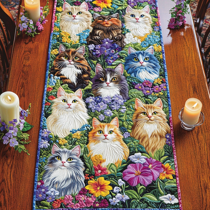 Feline Florals Quilted Table Runner NCU0VH5038