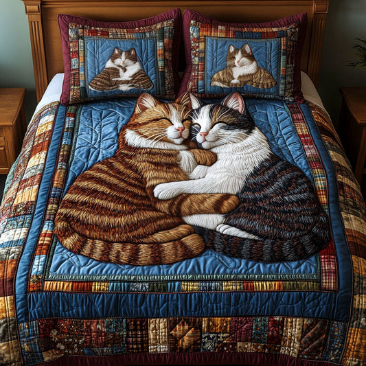 Feline Forever 3-Piece Quilted Bedding Set NCU0NT2596
