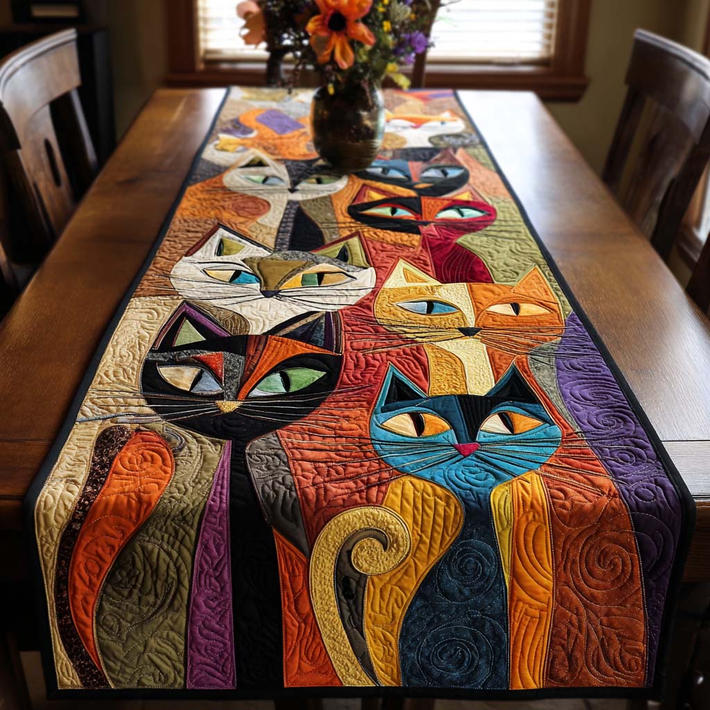 Cat Quilted Table Runner NCU0VT236