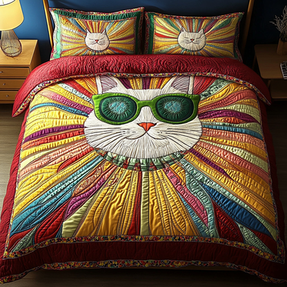 Feline Grace 3-Piece Quilted Bedding Set NCU0DK4683