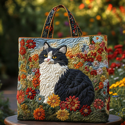 Feline Stroll Quilted Tote Bag NCU0DV7275