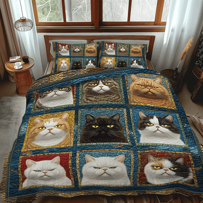 Feline and Fiction 3-Piece Quilted Bedding Set NCU0TL1076
