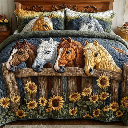 Fence Friends 3-Piece Quilted Bedding Set NCU0VH5690
