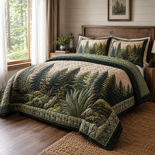 Fernwood Forest 3-Piece Quilted Bedding Set NCU0DV10072