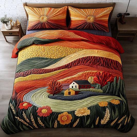 Fertile Plains 3-Piece Quilted Bedding Set NCU0PT7332