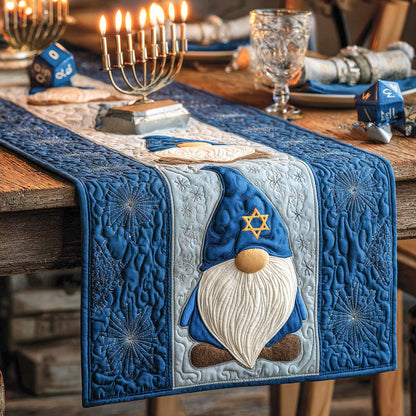 Festival of Lights Gnome Quilted Table Runner NCU0XD971