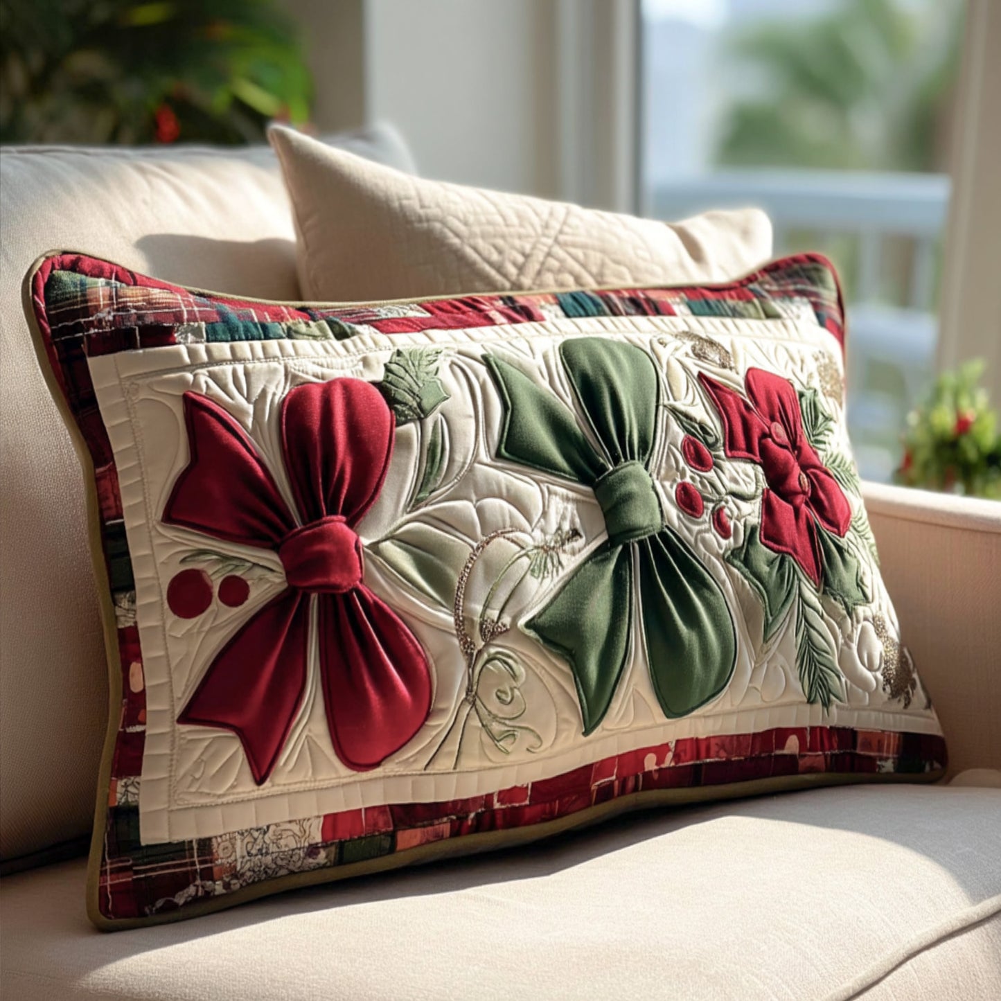 Festive Chimes Quilted Bedding Pillow Case NCU0PT9090