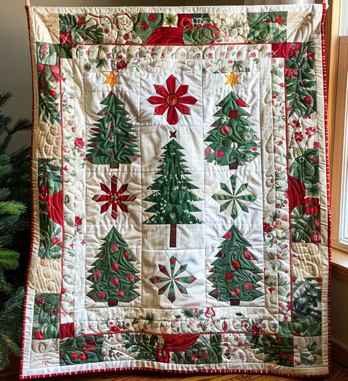 Festive Fir Quilted Blanket NCU0PT144