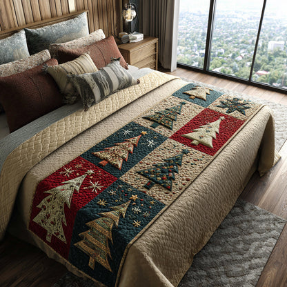 Christmas Tree Quilted Bed Runner NCU0VT248