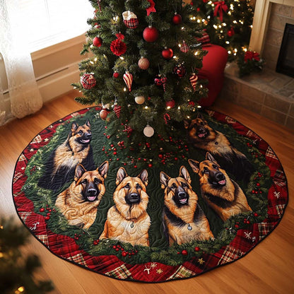 German Shepherd Christmas Quilted Tree Skirt NCU0VT288