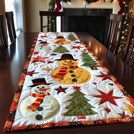 Festive Snowman & Tree Quilted Table Runner NCU0PT180