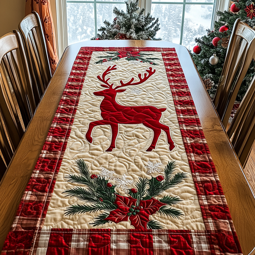 Festive Antler Trails Quilted Table Runner NCU0DK1423