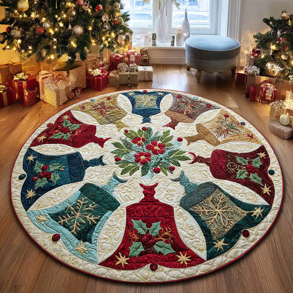 Festive Bells Quilted Round Mat NCU0TV424