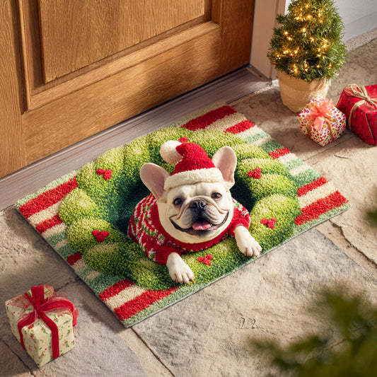 Festive Bulldog Doormat NCU0TD713