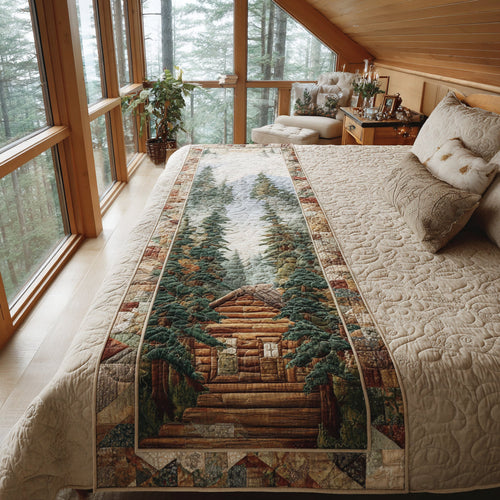 Festive Cabin Quilted Bed Runner NCU0DV8896