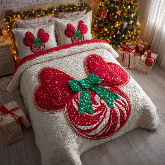 Festive Candy Delight 3-Piece Quilted Bedding Set NCU0XD553