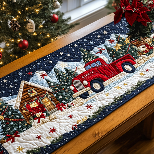 Festive Canine Parade Quilted Table Runner NCU0DK1456