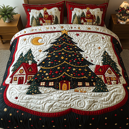 Festive Charm 3-Piece Quilted Bedding Set NCU0DK9834