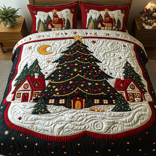 Festive Charm 3-Piece Quilted Bedding Set NCU0DK9834