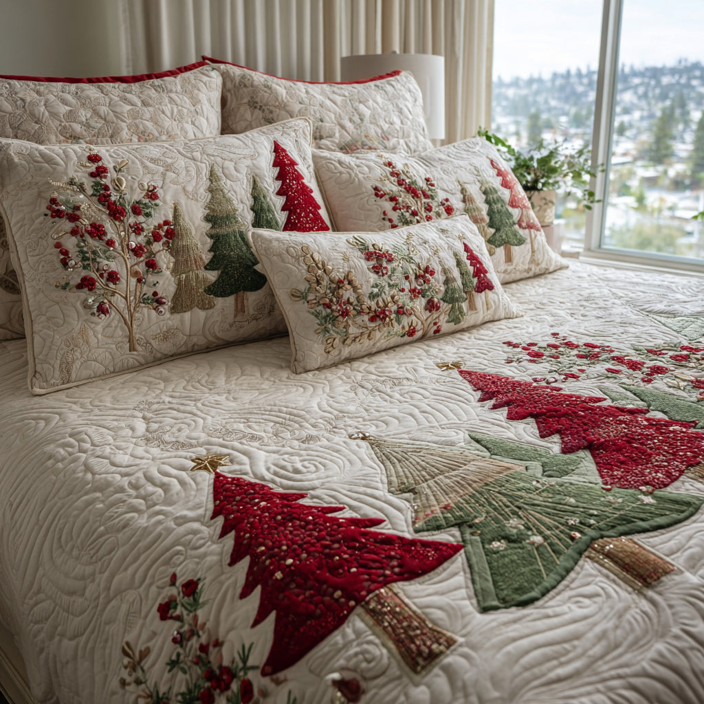 Festive Charm 3-Piece Quilted Bedding Set NCU0DV8474