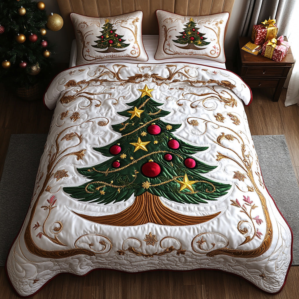 Festive Charm 3-Piece Quilted Bedding Set NCU0VL2934
