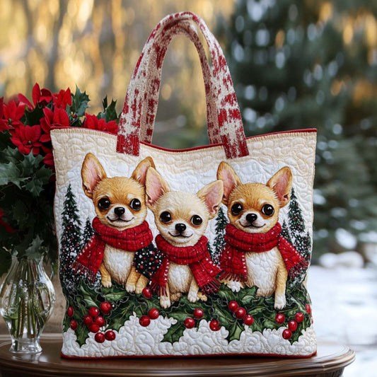 Festive Chihuahua Quilted Tote Bag NCU0NT9807