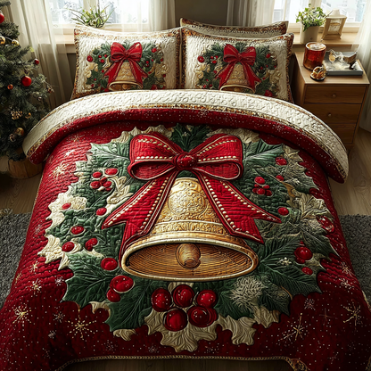 Festive Chimes 3-Piece Quilted Bedding Set NCU0DK10085