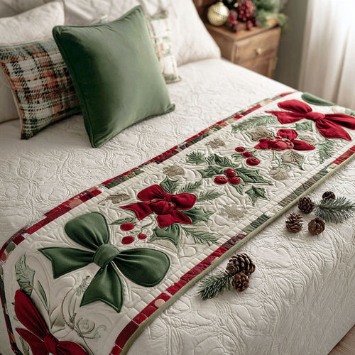 Festive Chimes Quilted Bed Runner NCU0PT9090