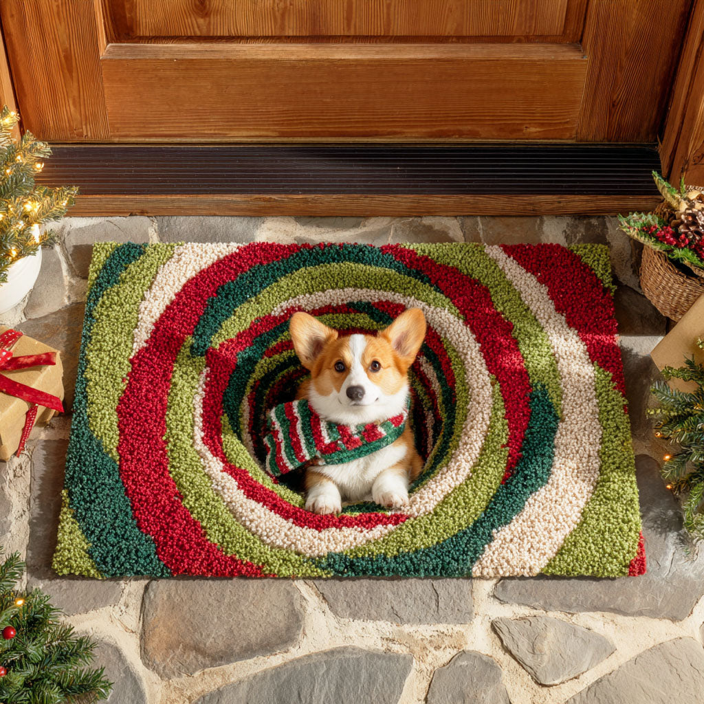 Festive Corgi Doormat NCU0TD723