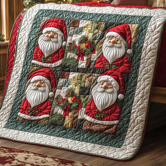 Festive Cross Santa Quilted Blanket NCU0XD703