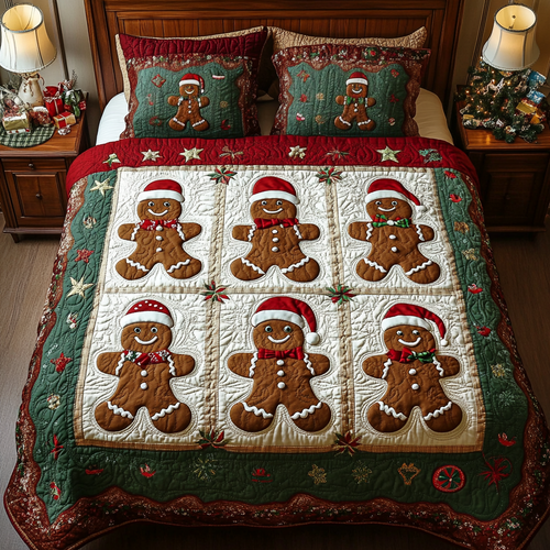 Festive Crumbs 3-Piece Quilted Bedding Set NCU0VH1030