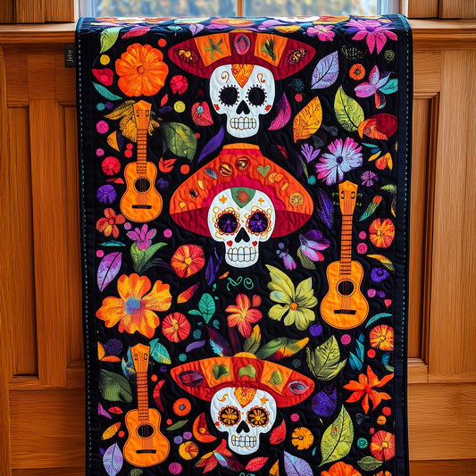 Festive Dia De Los Muertos Quilted Table Runner NCU0PT2100