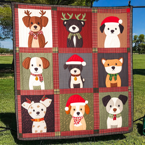 Festive Dog Fun Quilted Blanket NCU0VL644