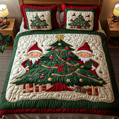 Festive Elf 3-Piece Quilted Bedding Set NCU0VH488