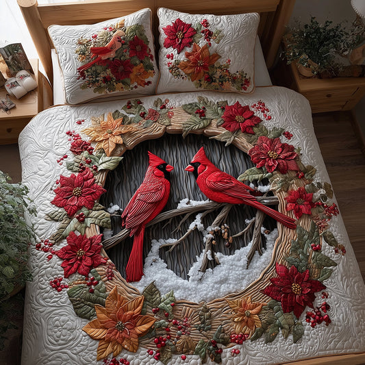 Festive Feathered Nest Quilted Bedding Set NCU0TH3336