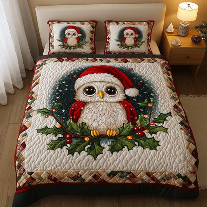 Festive Feathers 3-Piece Quilted Bedding Set NCU0NT2293