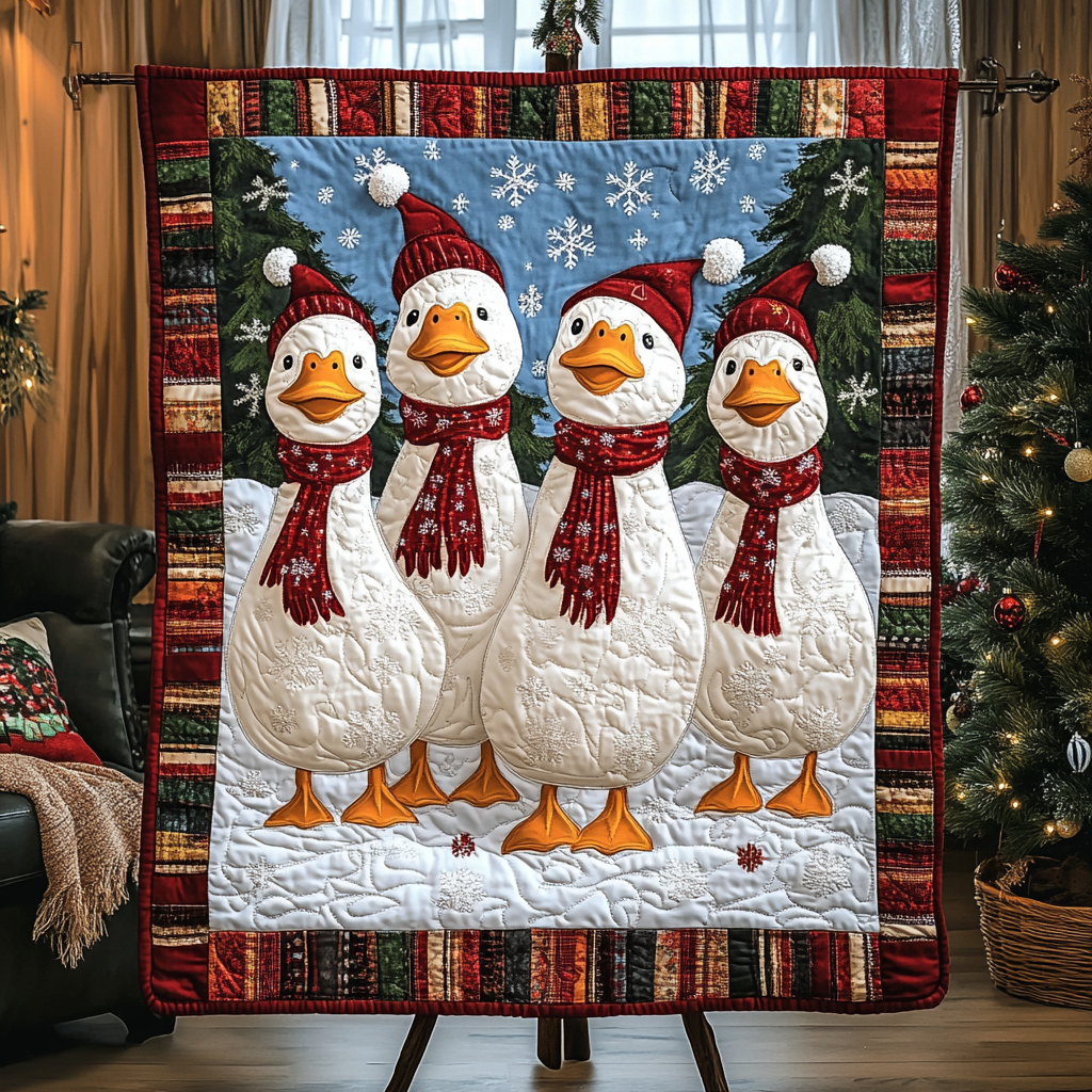 Festive Feathers Quilted Blanket NCU0VH1234