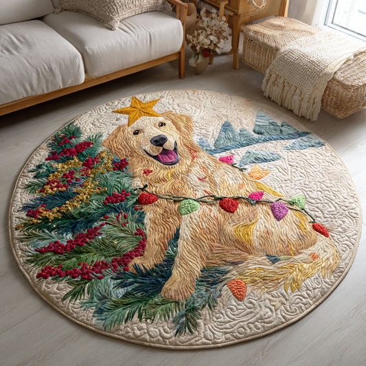 Festive Fetch Quilted Round Mat NCU0TD367