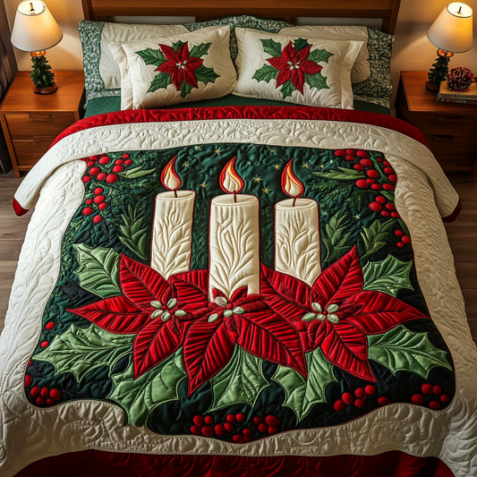 Festive Flames 3-Piece Quilted Bedding Set NCU0VH388
