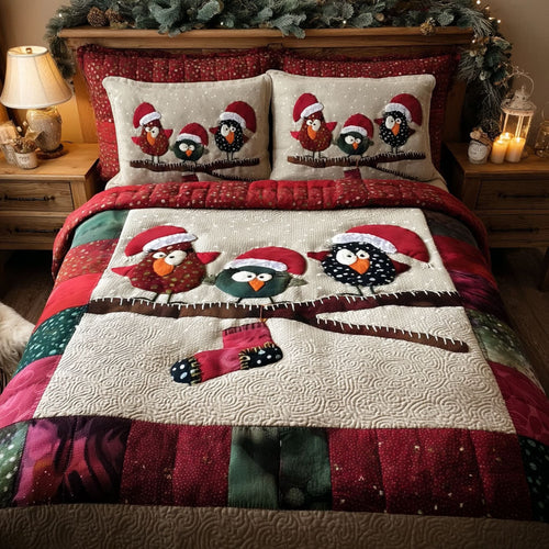 Festive Flock 3-Piece Quilted Bedding Set NCU0TV216