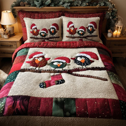 Festive Flock 3-Piece Quilted Bedding Set NCU0TV216
