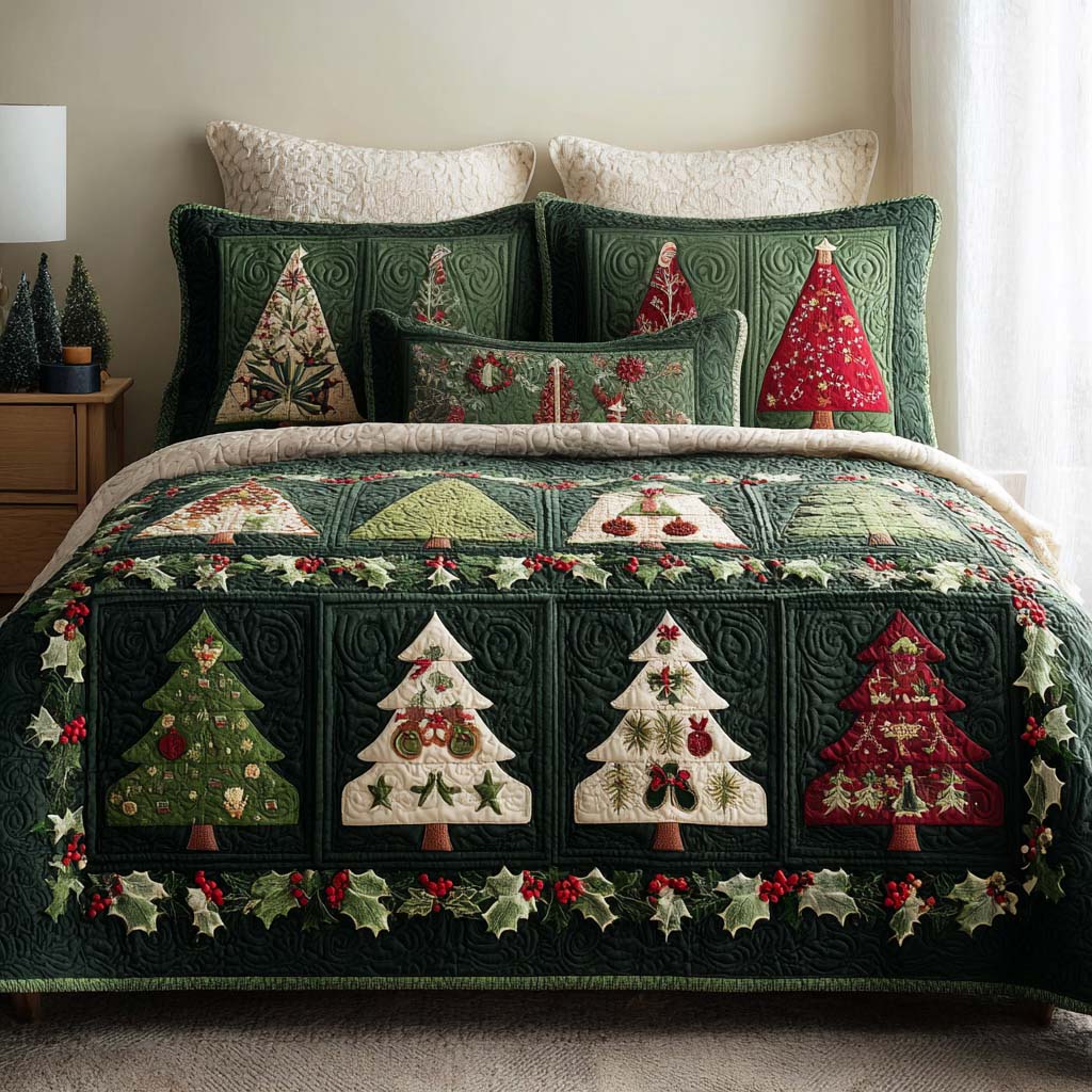 Festive Forest 3-Piece Quilted Bedding Set NCU0NT9904