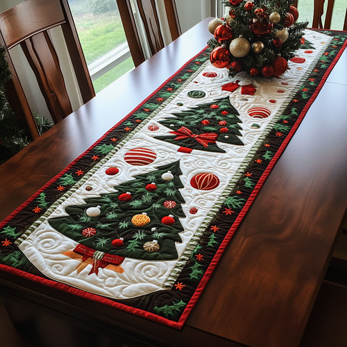 Festive Forest Lane Quilted Table Runner NCU0DK1359