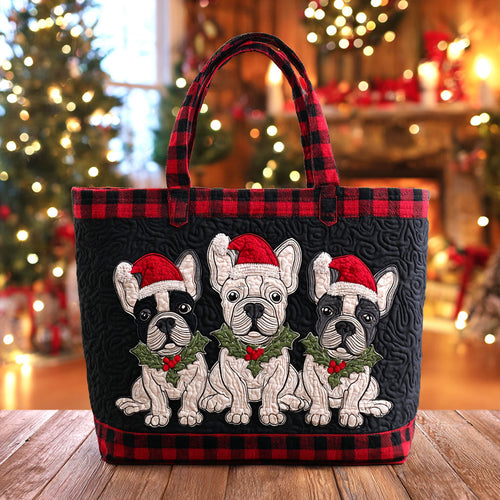 Festive Frenchies Quilted Tote Bag NCU0TV1315