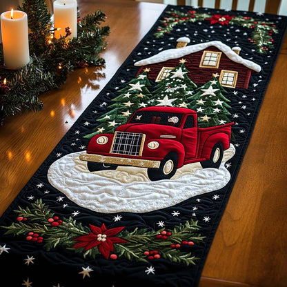 Festive Frost Quilted Table Runner NCU0NT638