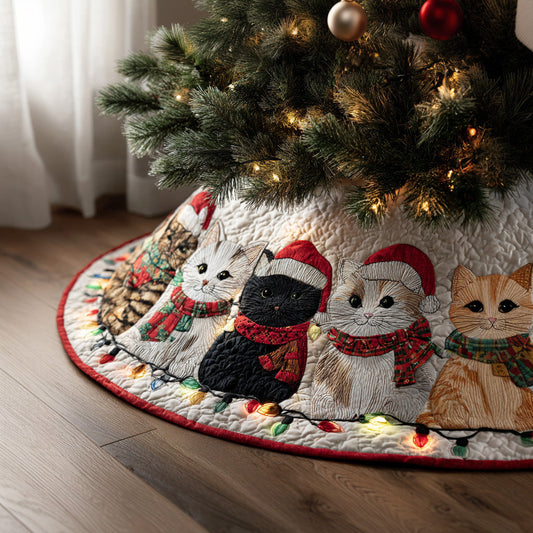 Festive Fur Friends Christmas Quilted Tree Skirt NCU0VL2972