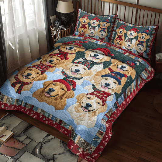 Festive Furry Friends 3-Piece Quilted Bedding Set NCU0TH1626