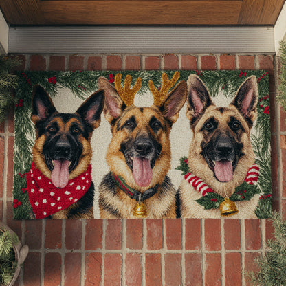 Festive German Shepherd Doormat NCU0HH743