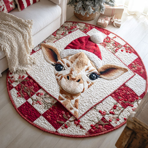 Festive Giraffe Quilted Round Mat NCU0TD547