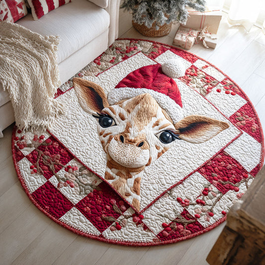 Festive Giraffe Quilted Round Mat NCU0TD547